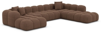 Sofa Dreams Wohnlandschaft Polster Stoffsofa Modern Ottomane Couch Samtstoff Formentera XXL, Loungesofa