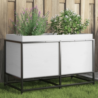 vidaXL Pflanzkübel Weiß 80x40x50 cm Massivholz Kiefer 847029