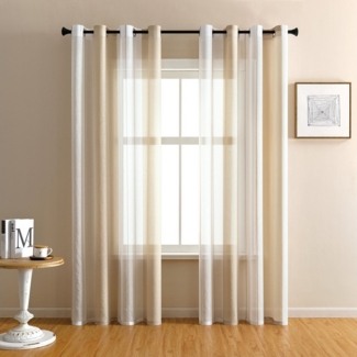 BYSURE Vorhang, Ösen (2 St), halbtransparent, Voile, Streifen Gardine