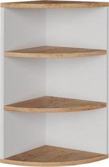Vicco Eckregal Ecki, Weiß/Goldkraft Eiche, 30 x 60 cm