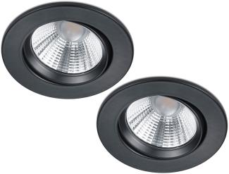 LED Einbaustrahler 2er Set rund schwenkbar dimmbar Schwarz matt 5,5W