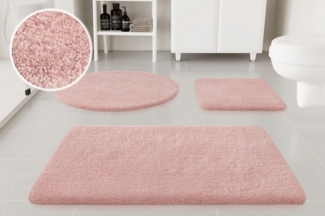 OTTO home Badematte Kaarin, Höhe 30 mm, rutschhemmend beschichtet, schnell trocknend, Polyester, rund, Badteppich, getuftet, flauschig, hochflor, große Farbauswahl