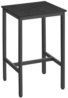 Songmics 'Vasagle' Bartisch hoch, mit Stahlgestell, Ebenholzschwarz-Schwarz, 60 x 60 x 92 cm