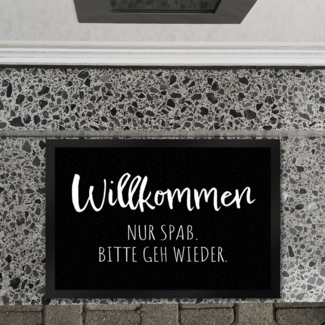 speecheese Fußmatte Hau ab Fußmatte XL in 40x60 cm Willkommen Nur Spaß. Bitte geh wieder.