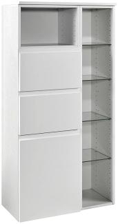 Midischrank COMO-03, Hochglanz weiß, B x H x T ca.: 65 x 130 x 35cm