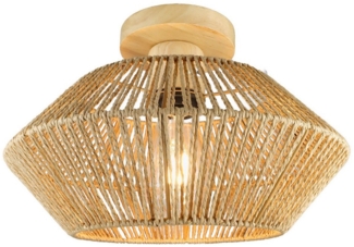 TWSOUL Deckenleuchte Vintage Rattan Lampe Boho Lampenschirm Hängelampe Rustikal, E27 Korb Lampe Schlafzimmer Küche ohne Leuchtmittel