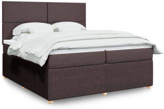 vidaXL Boxspringbett mit Matratze Dunkelbraun 200x200 cm Stoff 3294459