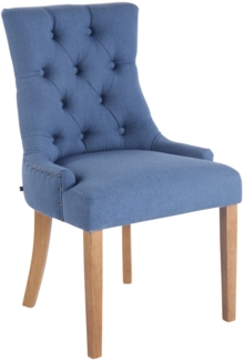 CLP Esszimmerstuhl Aberdeen Stoff mit Gestell aus Kautschukholz und Sitzhöhe von 50 cm,blau antik-hell