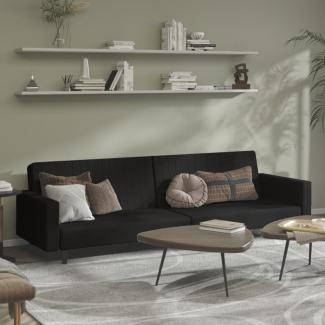 vidaXL Schlafsofa 2-Sitzer Schwarz Samt 375943