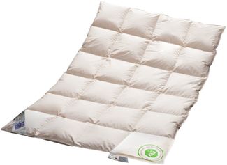Vitaschlaf Daunenbettdecke Vitaschlaf® Bio-Luxe-KBA Bettdecken für Sommer und Winter, Ganzjahr, Füllung: weiße neue DEUTSCHE GUTSHOFDAUNEN der Klasse 1, alle Wärmestufen, allergikerfreundlich, Bezug: 100% BIO-Baumwolle, Bettdecke 135x200 cm, 155x220 cm...