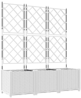 vidaXL Garten-Pflanzgefäß 3 pcs Weiß 120 x 40 x 143 cm Stahl 42002908