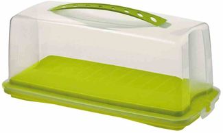 Kuchenbehälter "Fresh" natur/grün gedeckt 36 x 16,5 x 16,5 cm