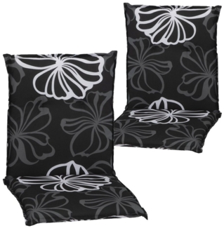 NYVI Sitzauflage Niedriglehner Auflagen 2er Set Barcelona Gartenstuhlauflagen 100x50cm, (2 St), Niederlehner Stuhlauflage Sitzauflage mit Halteband Blumen Floral