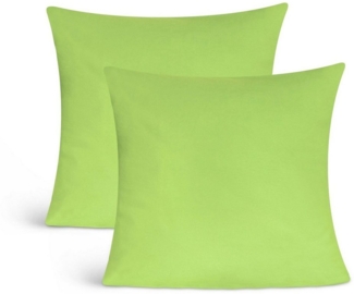 leevitex® Kissenbezüge Kissenbezug, 2er Set, feine Jersey-Qualität, 100% Baumwolle, robuster Reißverschluss