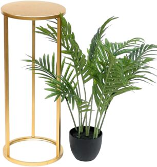 DanDiBo Blumenhocker Metall Gold Rund 60 cm Blumenständer Beistelltisch 96510 M Blumensäule Modern Pflanzenständer Pflanzenhocker