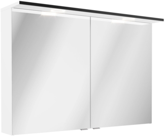 FACKELMANN FLAIR LED Spiegelschrank 100 cm breit, Weiß/Anthrazit