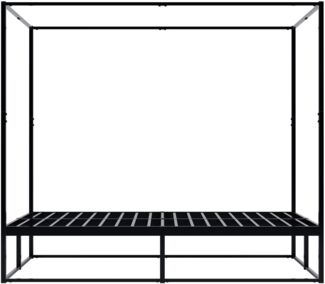 Himmelbett KOSAN - Metall Schwarz 145 x 206 x 180 cm | Bett 140x200 Bettrahmen Metall Doppelbett Schwarz
