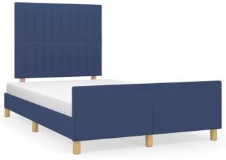 vidaXL Polsterbett mit Kopfteil Stoff Blau 120x200 cm