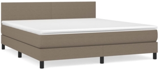 vidaXL Boxspringbett mit Matratze Taupe 180x200 cm Stoff 3139917