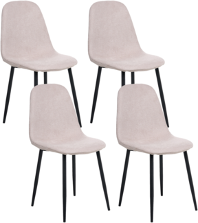 Esszimmerstuhl 4er Set CRANDALL Stoff Beige