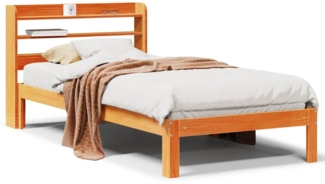 vidaXL Massivholzbett ohne Matratze Wachsbraun 90x200 Kiefernholz 3306803