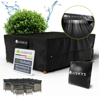 Juskys Gartenmöbel Abdeckplane CoverSafe Pro 240 x 190 x 80 cm - winterfest & wasserdicht - Schutzhülle für Gartentisch, UV-Schutz, Abdeckhaube Gartentisch
