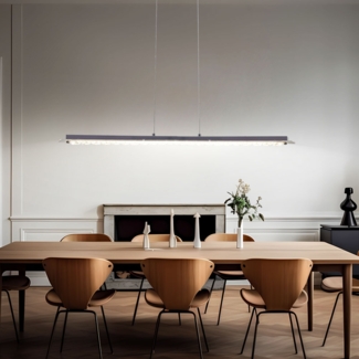 LED Hängeleuchte, Metall, Glas, Chrom, L 87 cm