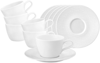Seltmann Weiden Life Fashion Kaffeetasse mit Untertasse 6er Set - Luxury White