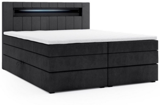 M-Punkt24 Boxspringbett Kuba King (mit Visco Topper Bett Bettkasten Taschenfederkern), inkl. Bettkasten und Topper