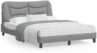 vidaXL Bettgestell ohne Matratze "Hvar" Hellgrau 120x200 cm Stoff 3207758