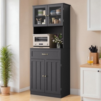 Bealife Sideboard Küchenschrank mit Arbeitsplatte und 2 Schubladen (1/3 Schublade)