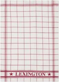 Lexington Geschirrtuch LEXINGTON Geschirrtuch karriert Weiß Rot (50x70)