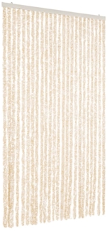 vidaXL Fliegenvorhang Beige und Weiß 100x220 cm Chenille 377344