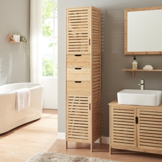 Hochschrank Boksereys 180x35x35 cm Bambus [en. casa]