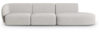 Micadoni Modulares Sofa Shane 4-Sitzer Rechts Chenille Silber Melange