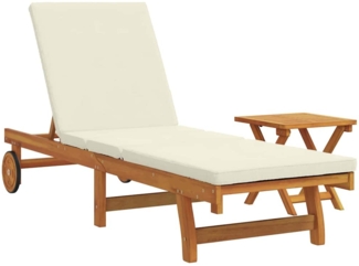 vidaXL Sonnenliege 1-Person 2 pcs Braun Massivholz Akazie 3325200