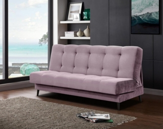 Beautysofa Schlafsofa Nancy mit Schlaffunktion und Bettkasten, Velours-Bezgu Polstersofa