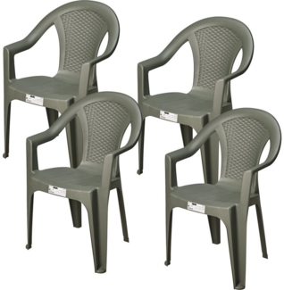 Progarden Stapelstuhl Gartenstuhl Balkonstuhl Bistrostuhl Campingstuhl 80 x 56 x 56 cm Grün (4 St), UV-Beständig, Robust, Wetterfest, Made in Italy, Hochwertig