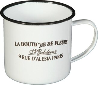 Emaille Tasse 51222 Paris 350 ml Becher Email Kaffeebecher Kaffeetasse Teetasse