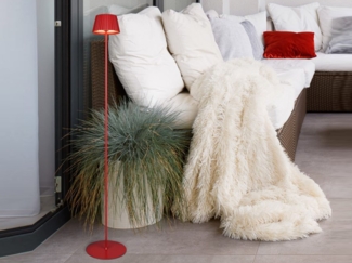 Kabellose Akku Stehlampe SUAREZ dimmbar für Innen & Außen, Rot - 123cm klein