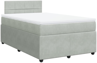 vidaXL Boxspringbett mit Matratze Hellgrau 120x200 cm Samt 3287710