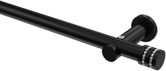Gardinenstangen-Set Platon Estana 100 cm, 1-läufig (ohne Ringe), 20 mm Ø Schwarz