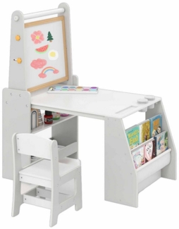 COSTWAY Kinderschreibtisch (2-St), Kindertisch Zeichentisch mit Stuhl-Set