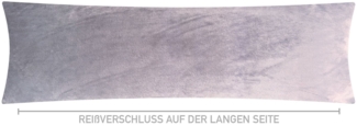 Heubergshop Seitenschläferkissenbezug, (1 Stück), 40x145cm, Fleece Winter flauschig weich warm Kissenbezug (Grau)