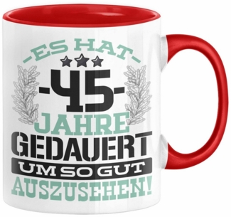 Trendation Tasse 45. Geburtstag Lustig Geschenk Männer Frauen Geschenkidee zum 45er Man