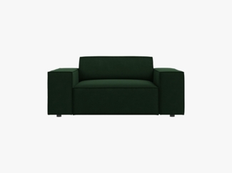 Micadoni Sessel Jodie 1-Sitzer Samt Bluvel Flaschengrün