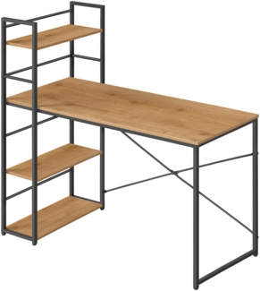 Valora MAX 4.0 Computertisch, Eiche, schwarze Beine, modernes Design