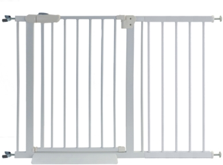 Treppenschutzgitter Absperrgitter weiß ohne Bohren für Sprossen+Rampe 116-127cm