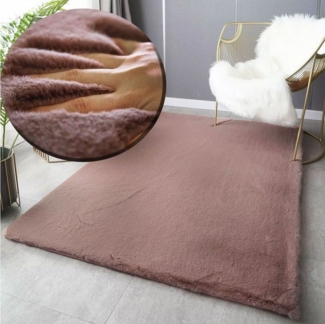 Vimoda Hochflor-Teppich Kunstfell Teppich, Flauschiger Hochflor Wohnzimmer Teppich, Rechteckig, Höhe: 25 mm, Fellteppich weich & Seidiger, Wohnzimmer, Schlafzimmer, Kinderzimmer