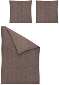 Irisette Flausch-Cotton Bettwäsche Set Mink 8835 schoko 135x200 cm + 1 x Kissenbezug 80x80 cm